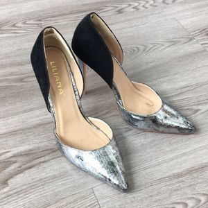 Liliana metallic suede heels - Sz 8 1/2